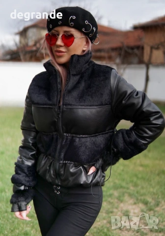 Късо черно дамско яке 
