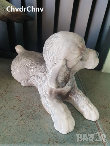 Гьобел статуетка 25см/Goebel немска порцеланова фигура на куче-пудел, снимка 3 - Статуетки - 48406456