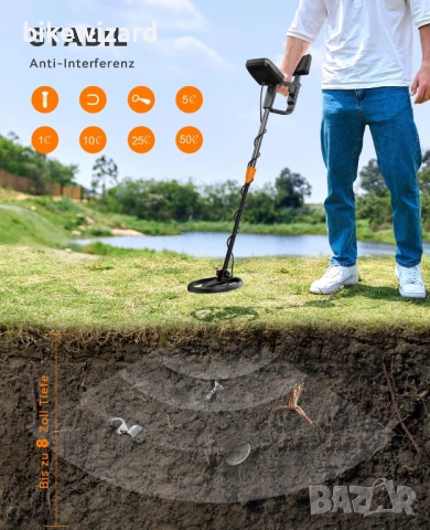 Металотърсач SUNPOW LCD дисплей, 4 режима, 8" търсеща бобина, MD13 НОВ, снимка 2 - Друга електроника - 52819212