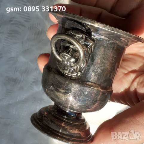 Посребрен Стар хаван с 2 лъвски глави, лъв, хаванче, релефен надпис, старо, снимка 5 - Други - 42268219