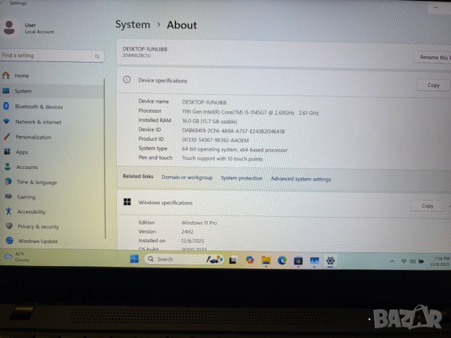 Lenovo ThinkPad T14s Gen 2 i5 11 Gen 16 GB Ram, снимка 5 - Лаптопи за работа - 53110810