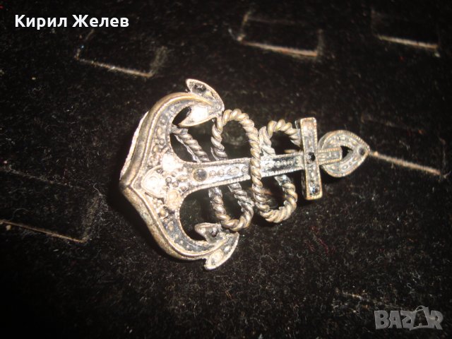 СТАРА МЕТАЛНА БРОШКА КОТВА с КРЪСТЧЕ ХРИСТИЯНСКИ СИМВОЛ на ВЯРАТА 20942, снимка 6 - Други - 32175845