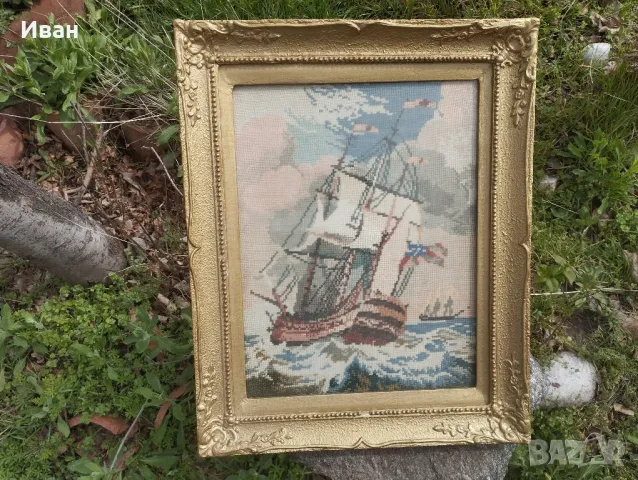 Гоблен Малката фрегата / Фрегата в щурм , снимка 4 - Гоблени - 49638774