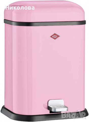 Wesco Single Boy Pink Кошче за отпадъци с капак и педал 13 L, снимка 1 - Други - 36957552