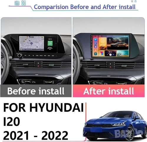 Мултимедия за Hyundai I20, 2021-2022, Android, Навигация, Carplay, Андроид Auto, Waze, i20, Хюндай, снимка 2 - Аксесоари и консумативи - 55851719