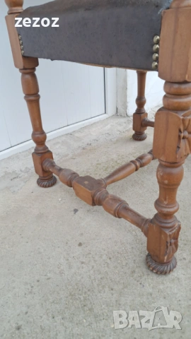 Ретро кресло-трон масив , снимка 6 - Дивани и мека мебел - 53948823