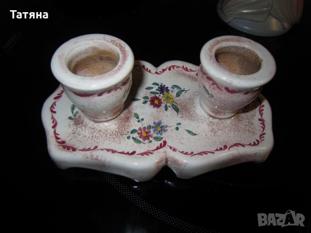   ;КЕРАМИКА/чиния ;кана;захарница;свещници/ЦВЕТЕ - дърво/, снимка 14 - Други - 28692036