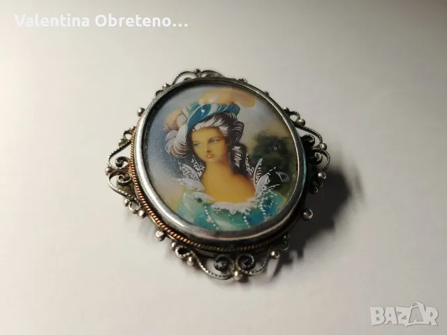 Брошка Викториански стил, снимка 3 - Антикварни и старинни предмети - 56153186
