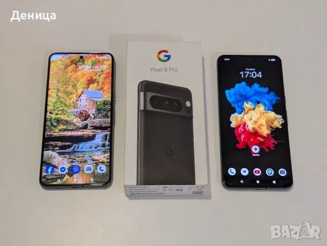 2 бр. Google Pixel 8 Pro 128GB (Obsidian Black) + аксесоари в ТОП състояние!