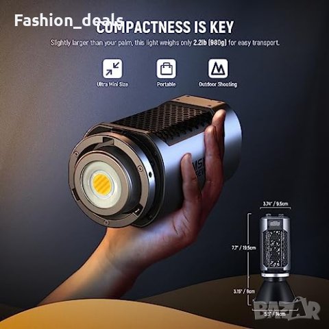 Мини COB осветление за фотография 130W NEEWER 12 ефекта 200K lux преносимо, снимка 3 - Чанти, стативи, аксесоари - 42527869