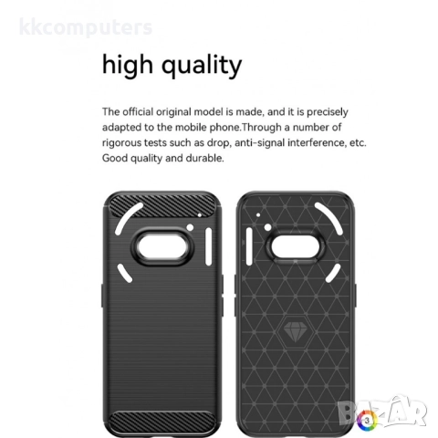 Nothing Phone (2a) Удароустойчив Carbon Fiber Калъф и Протектор, снимка 3 - Калъфи, кейсове - 52664058