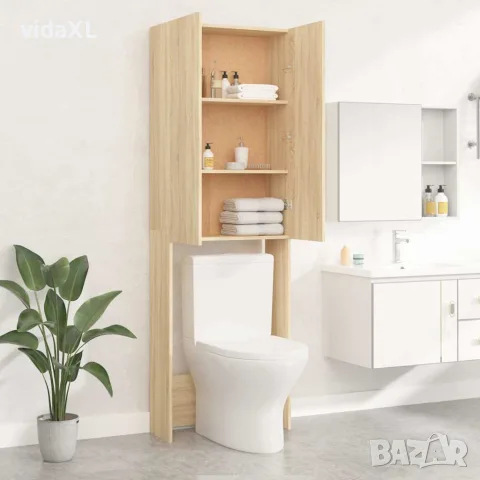 vidaXL Шкаф за пералня, дъб сонома, 64x25,5x190 см, снимка 8 - Шкафове - 56147860