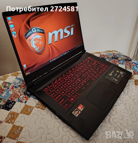 Лаптоп MSI Bravo 15, AMD Ryzen 5 4600H 3/4GHz, AMD RX 5300M 3GB, RAM 8GB SSD 256GB, снимка 2 - Лаптопи за игри - 54097791