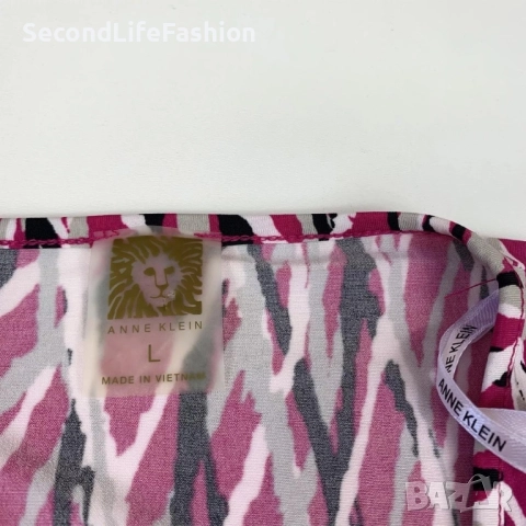 Дамски топ блуза с дълъг ръкав Anne Klein лилава размер L, блуза „прегърни ме“, снимка 3 - Корсети, бюстиета, топове - 52516540