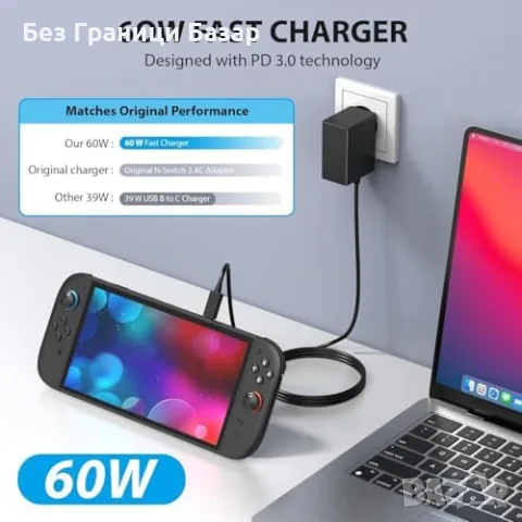 Нов адаптер Докинг станция за Switch 2, 4K HDMI, 60W USB-C, 3x USB 3.0 игри геймъри, снимка 4 - Аксесоари - 55848471