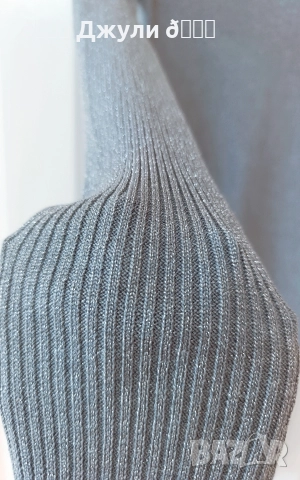 Сребриста рокля с бляскави частици, снимка 9 - Рокли - 52904609