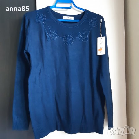 Нова тъмно синя блуза, снимка 1 - Блузи с дълъг ръкав и пуловери - 20576100