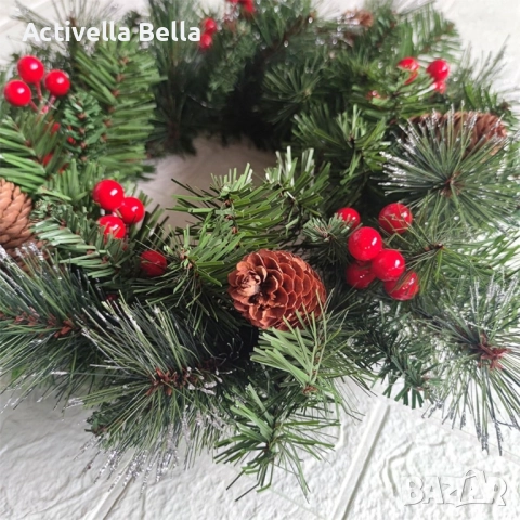 Голям коледен венец за декорация, 45 см. редставете си вашия дом или работно място украсени с нашия , снимка 5 - Декорация за дома - 52560718