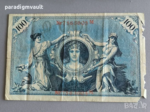 Райх банкнота - Германия - 100 марки (червен печат) | 1908г.