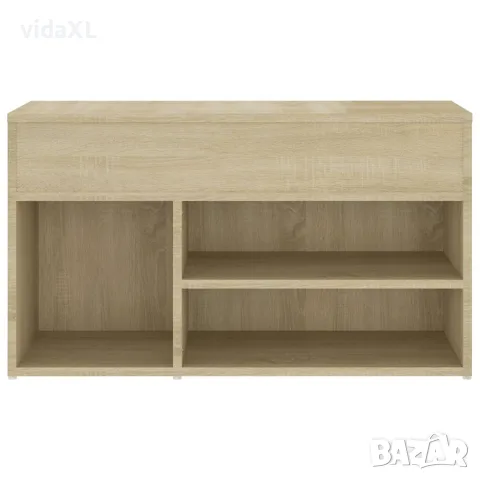 vidaXL Пейка за обувки, дъб сонома, 80x30x45 см, инженерно дърво, снимка 4 - Маси - 56147829