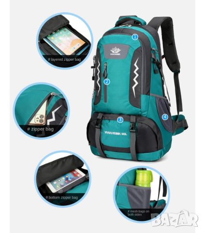 туристическа раница водоустойчива къмпинг поход планина преход туризъм, снимка 2 - Други спортове - 42474226