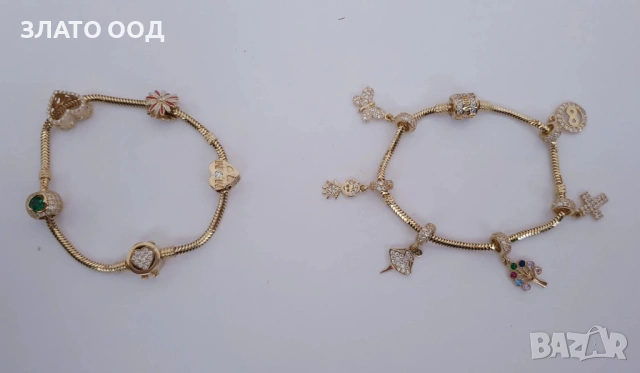 ЗЛАТНИ 14К ТАЛИСМАНИ, стопери, ГРИВНИ тип " PANDORA" 