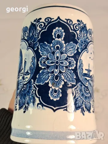 холандска порцеланова халба Delft blue   23/2, снимка 5 - Колекции - 49309375
