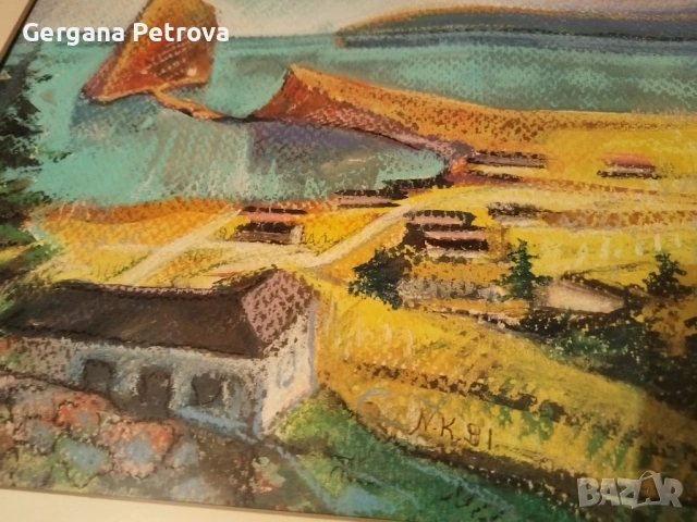 Картина сух пастел 1991 г с подпис на художника, снимка 3 - Картини - 52151105