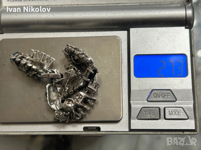 Дамска сребърна гривна “Слончета”, снимка 5 - Гривни - 52851069