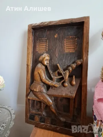 Дърворезба ръчно изработена,размери 45/25см, снимка 2 - Декорация за дома - 47725828