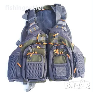  Спининг елек и спасителна жилетка - 2 в 1 ! Регулируем с 11 джоба., снимка 5 - Екипировка - 30898258