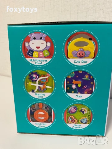 Малък бебешки занимателен куб - 6 в 1, сортер, волан, пиано, музика и светлини, снимка 16 - Образователни игри - 51263951