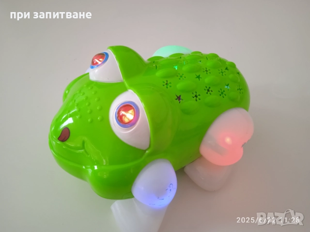 Детски играчки :пистолети, кобур с колан и палка ; Детска играчка Жабок, интерактивна, свети, движи , снимка 8 - Други - 48638653
