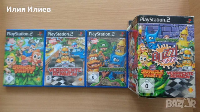 PlayStation 2 Buzz Junior : Jungle Party / Monsterspass / Verrücktes Rennen [ + 4 Buzzer] 