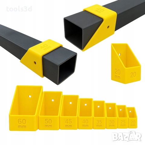 Шаблон за маркиране на квадратни профили 45° и 90° – комплект от 8 броя.