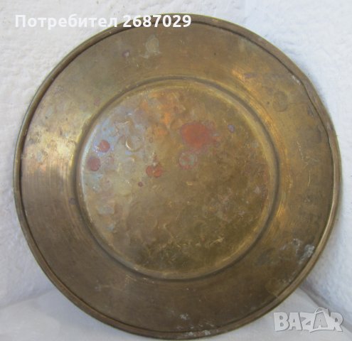 Стара чиния поснос метал Мед или месинг с орнаменти, снимка 10 - Антикварни и старинни предмети - 30108781