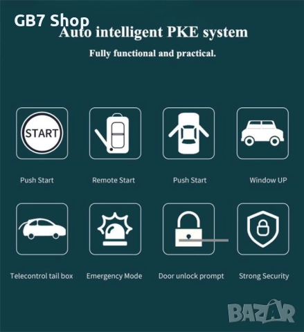  Универсална Автомобилна Смарт Алармена Старт-Стоп Система С Безключов Достъп с Едно Докосване, Дист, снимка 9 - Аксесоари и консумативи - 52741335