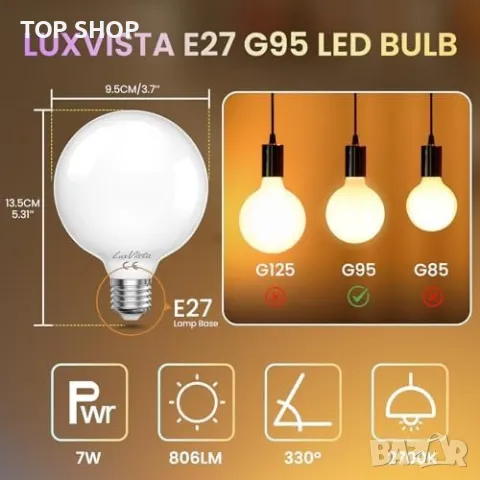 Нов комплект от 2 броя Енергоспестяващи LED Крушки - 7W, Димиращи, снимка 4 - Крушки - 49658081