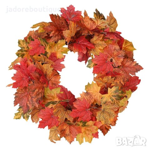 Изкуствени есенни листа - 10 бр / комплект, снимка 2 - Изкуствени цветя - 42278857