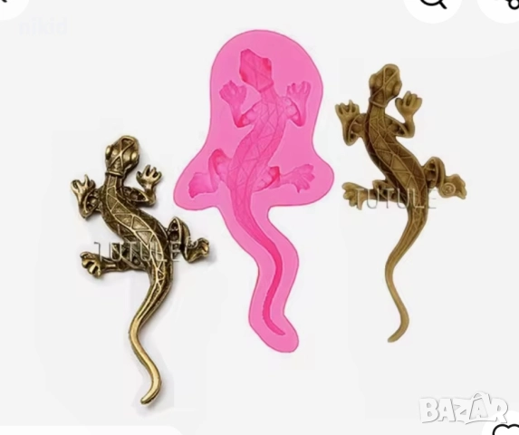 Гущер гущерче силиконов молд форма фондан декорация и украса торта