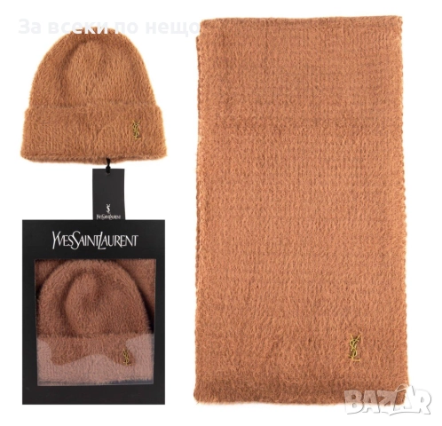 Yves Saint Laurent Комплект Зимна Шапка И Шал - Налични Различни Цветове Код SK414