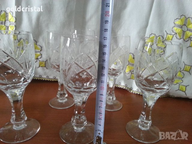 Кристални чаши за вино , снимка 2 - Антикварни и старинни предмети - 42136712