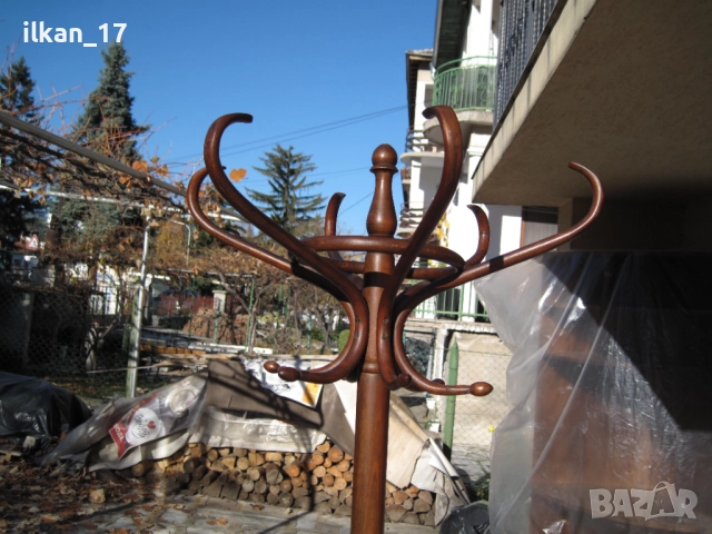 Виенска закачалка Дървена Ретро Варен Бук в добро състояние, снимка 7 - Закачалки - 52423025