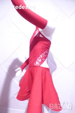 Червена детска рокля за спортни танци, снимка 9 - Художествена гимнастика - 42842731