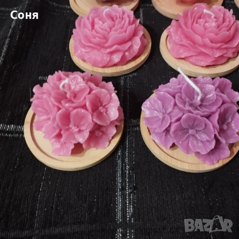 Восъчни ароматни свещи - цветя и рози , снимка 5 - Подаръци за жени - 53135924