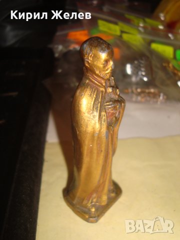 СТАРА ОЛОВНА КАТОЛИЧЕСКА ФИГУРКА на СВЕТЕЦ МЕТАЛНА СТАТУЕТКА РЯДКА 22733, снимка 8 - Колекции - 34419918