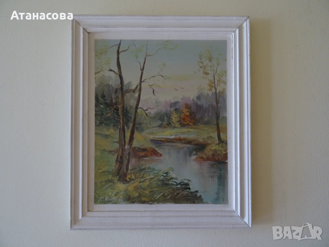 Авторска картина Пейзаж масло подпис 1994 г