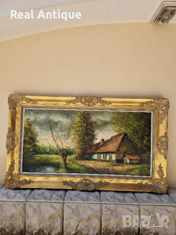 Уникална авторска майсторска холандска картина масло върху платно , снимка 2 - Антикварни и старинни предмети - 51139311