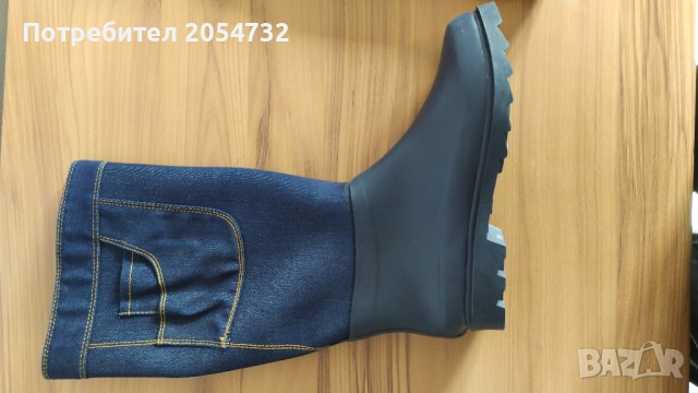 Нови ботуши с каучукова подметка и крачоли от дънкова материя - деним, снимка 13 - Дамски ботуши - 52157241
