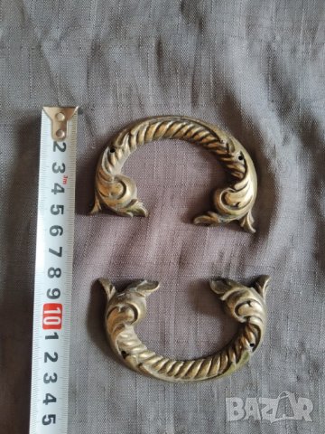 две барокови дръжки-комплект, снимка 2 - Антикварни и старинни предмети - 33951042